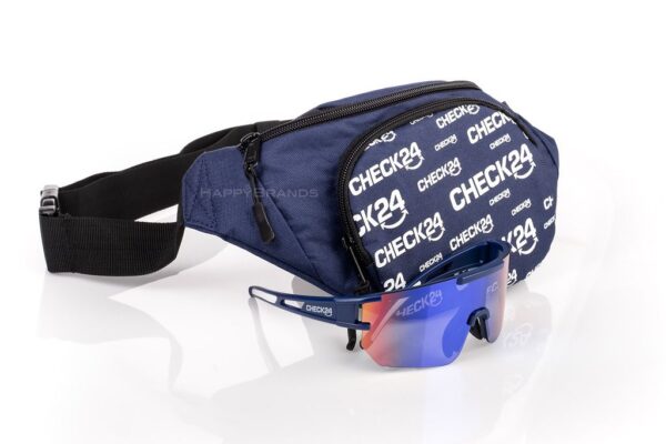 GiveAway Sport-Event Set RPET Huefttasche Sonnenbrille extra grosse Glaeser Sonderanfertigung