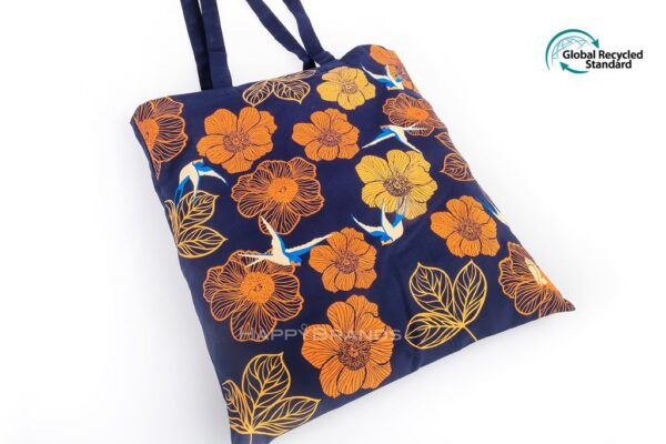 Printed with logo Cotton bags made from recycled material Corporate gift GRS