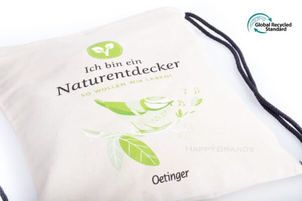 Print with logo Gym bag Gym bag made of recycled cotton GiveAway GRS