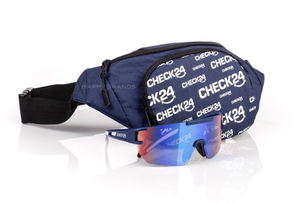 Werbegeschenk Set rePET Guerteltaschen Werbe-Sonnenbrille voll verspiegelt