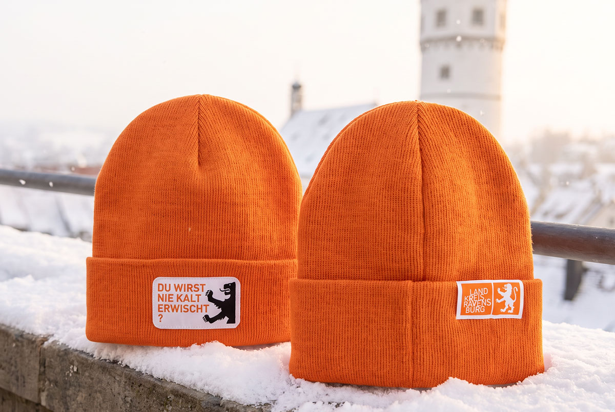 RPET promotional cap with company logo branding as giveaway or merchandise custom-made