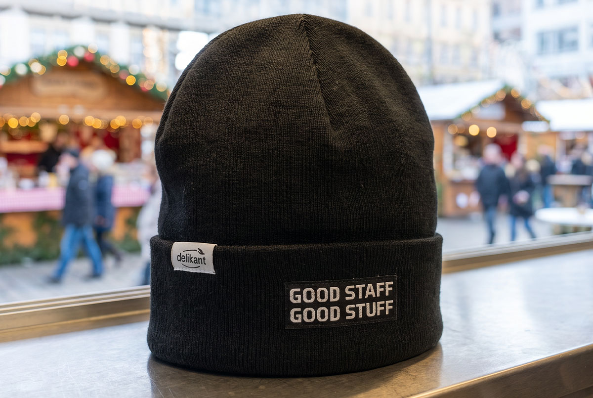 RPET promotional cap with company logo branding as giveaway or merchandise custom-made
