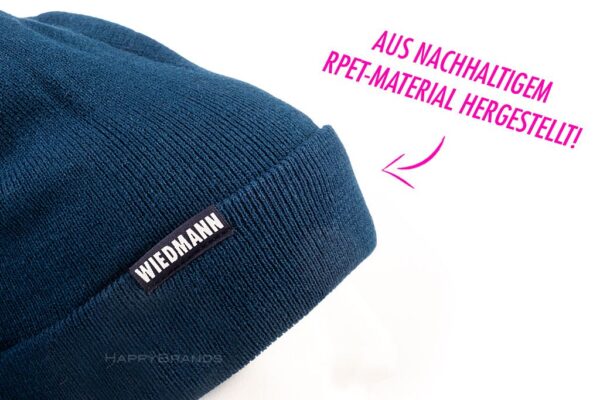 Sustainable promotional beanie made of rePET recycled material with fold-over edge Giveaway