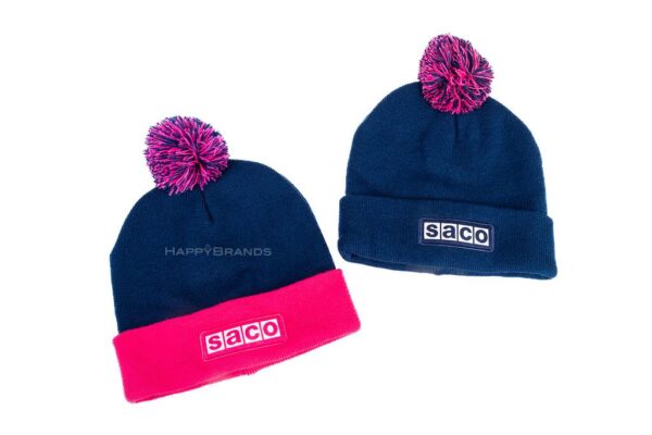 RPET Beanies with pompom with company logo promotional gift