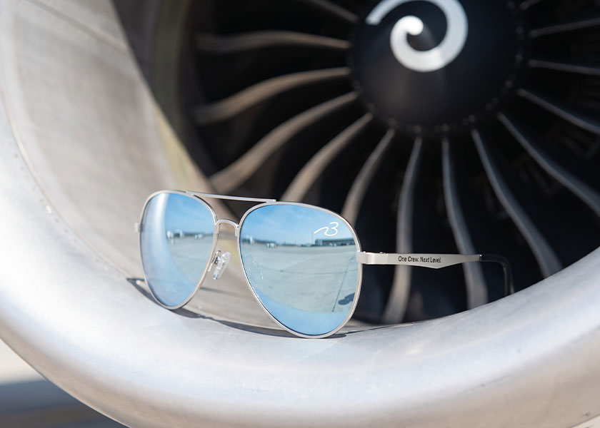 Bedruckte Piloten-Werbesonnenbrille, Sonnenbrille Pilot als Werbemittel, GiveAway & Promotionartikel