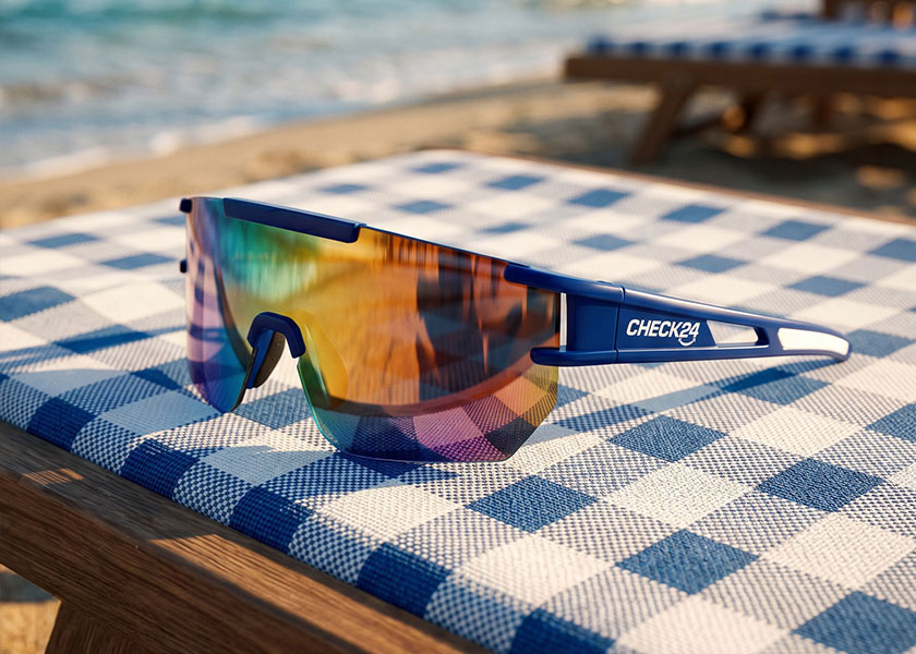 Shield Werbesonnebrille mit großem durchgängigen Glas