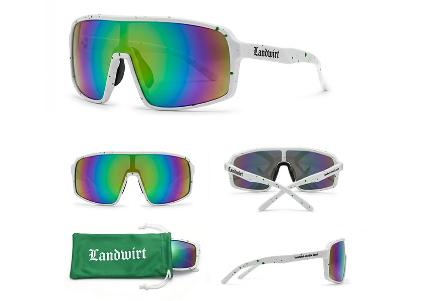 Printed promotional sunglasses, sunglasses shield as advertising material, giveaway & promotional items