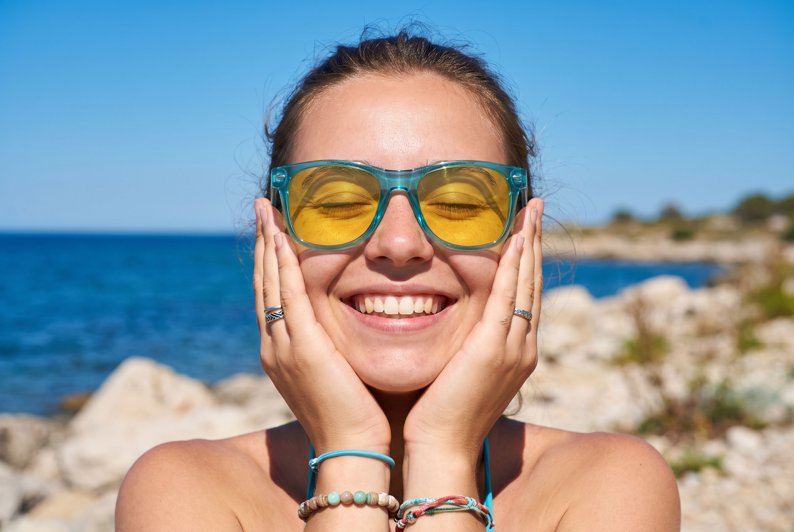 Sonnenbrille in transparent bieten Ihnen totale Gestaltungsfreiheit